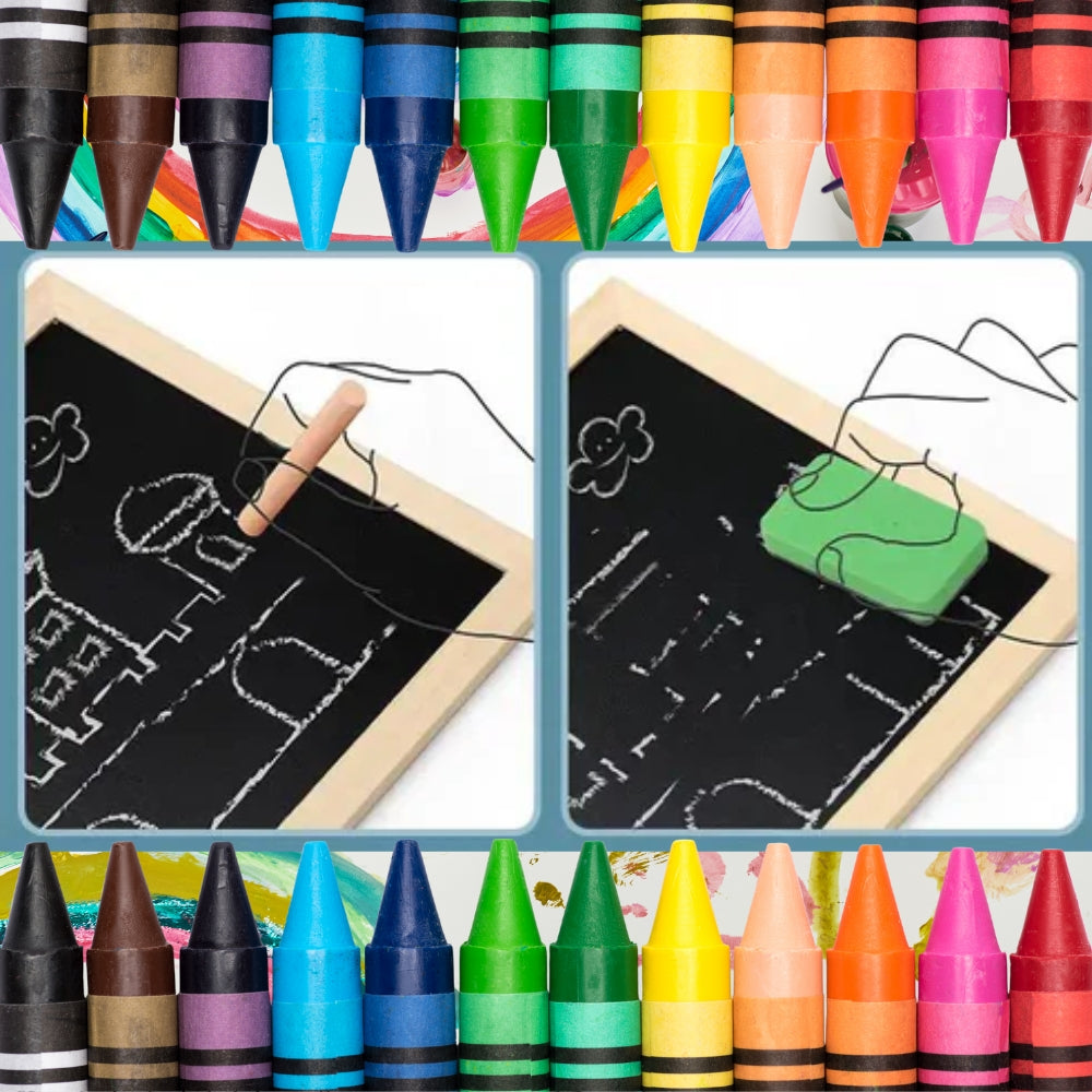 2-in-1-Zeichentafel - Magnetisches Whiteboard und Kreidetafel für Kinder