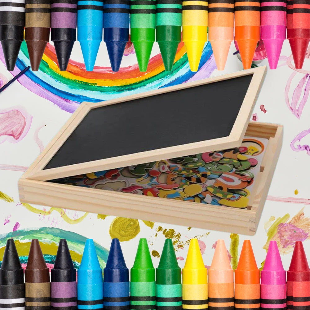 2-in-1-Zeichentafel - Magnetisches Whiteboard und Kreidetafel für Kinder