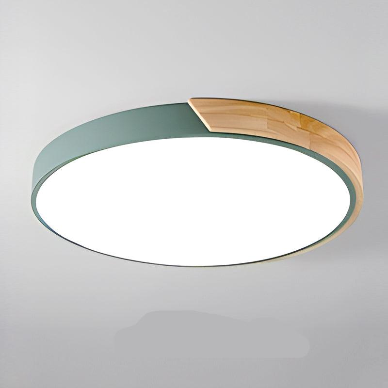 Kreisförmige LED Deckenleuchte aus Holz für Schlafzimmer und Wohnzimmer
