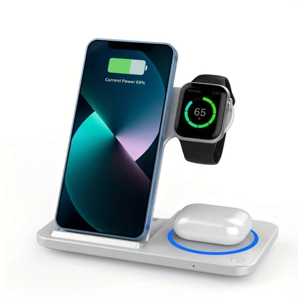 3-in-1 Magnetische kabellose Ladestation - Laden von Telefon, Uhr und Kopfhörern