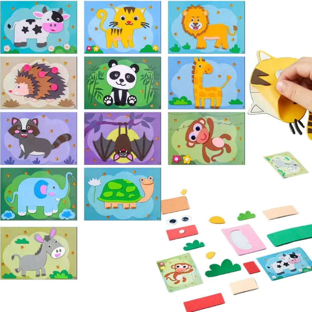 3D Aufkleber Puzzle Satz - 12 DIY-Bögen für Kinder