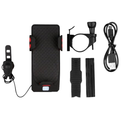 4-in-1 Fahrradlenker Upgrade - Handyhalterung, Licht, Hupe & Powerbank