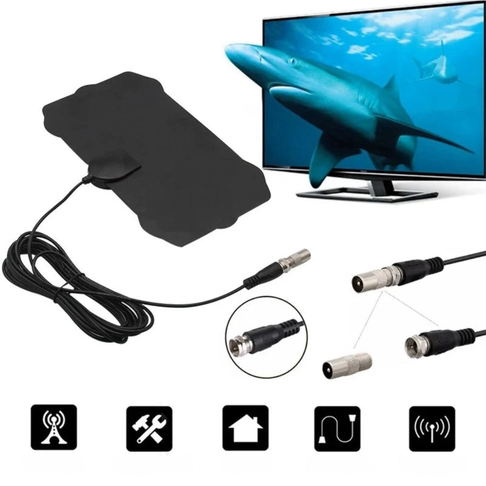 4K HDTV-Antenne - Innenraum-TV-Signalempfänger für freie digitale Kanäle