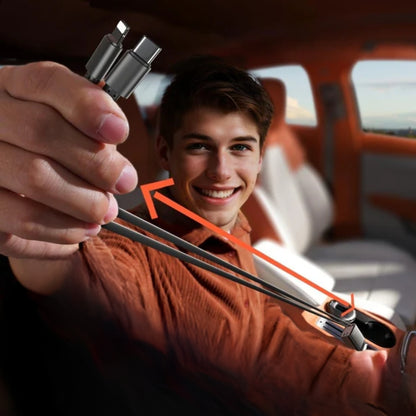 69W USB C Autoladegerät - Schnelles Laden mit einziehbarem Kabel