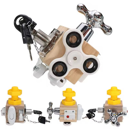 7-in-1-Würfel aus Holz - Interaktives Reisespielzeug für Kinder