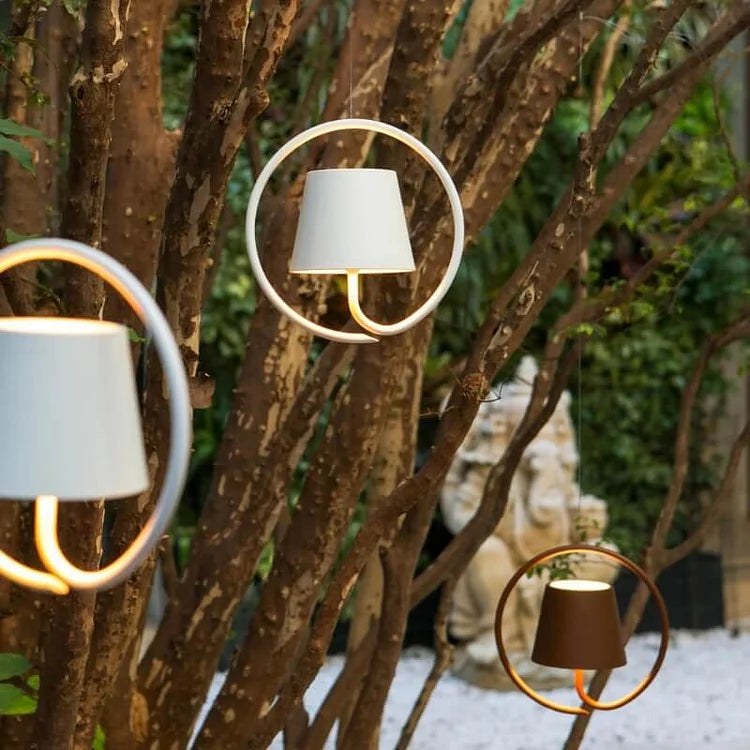 Kabellose LED Hängelampe für Innen & Außen | Wiederaufladbar, Dimmbare Designer Lampe mit Touch-Sensor & Akku