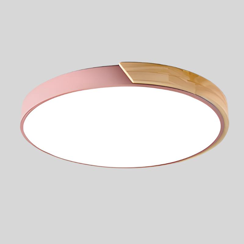Kreisförmige LED Deckenleuchte aus Holz für Schlafzimmer und Wohnzimmer