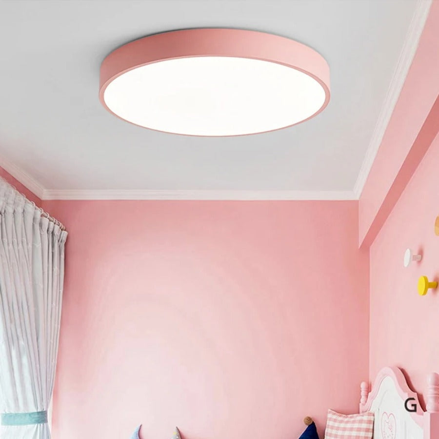 Kreisförmige LED Deckenleuchte aus Holz für Schlafzimmer und Wohnzimmer