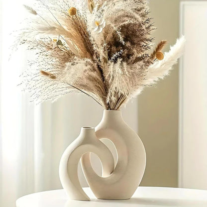 Abstrakte Keramikvase – 2-teiliges Set Künstlerische Wohndekoration