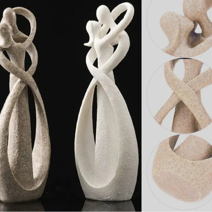 Abstrakte Paarskulptur - Symbol für zeitlose Liebe und Zuneigung