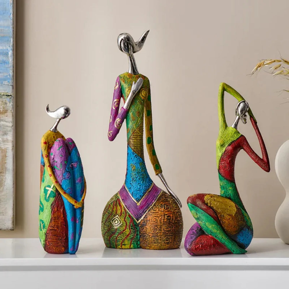 Abstraktes Skulpturen-Figuren-Set – Dekorative Moderne Wohnakzente