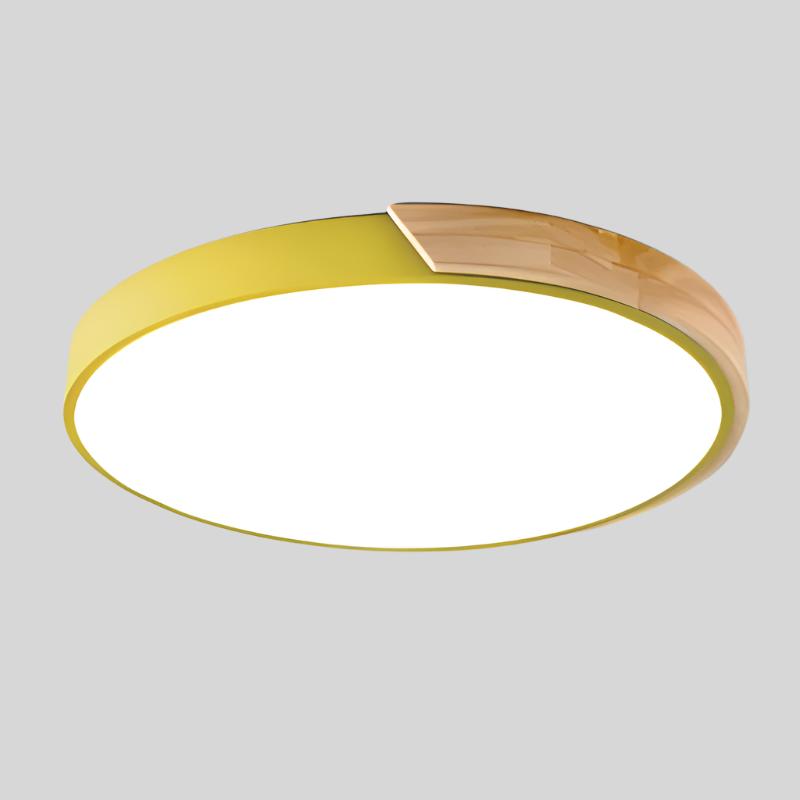 Kreisförmige LED Deckenleuchte aus Holz für Schlafzimmer und Wohnzimmer
