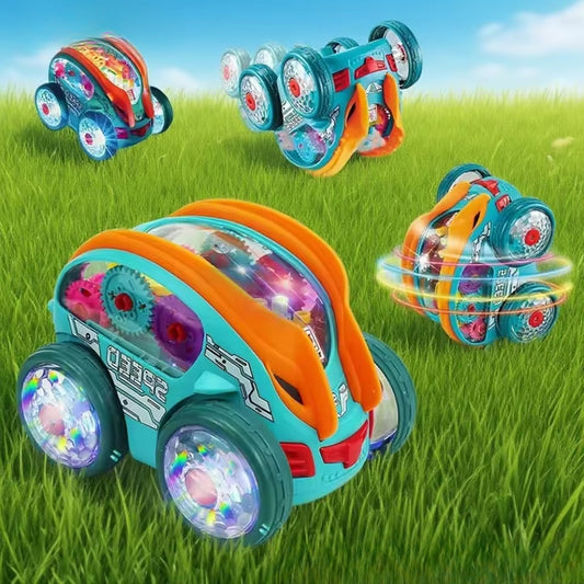 Aufleuchten Musikalisch Spielzeugauto - 360° LED Aktion Fahrzeug für Kinder