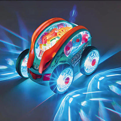 Aufleuchten Musikalisch Spielzeugauto - 360° LED Aktion Fahrzeug für Kinder