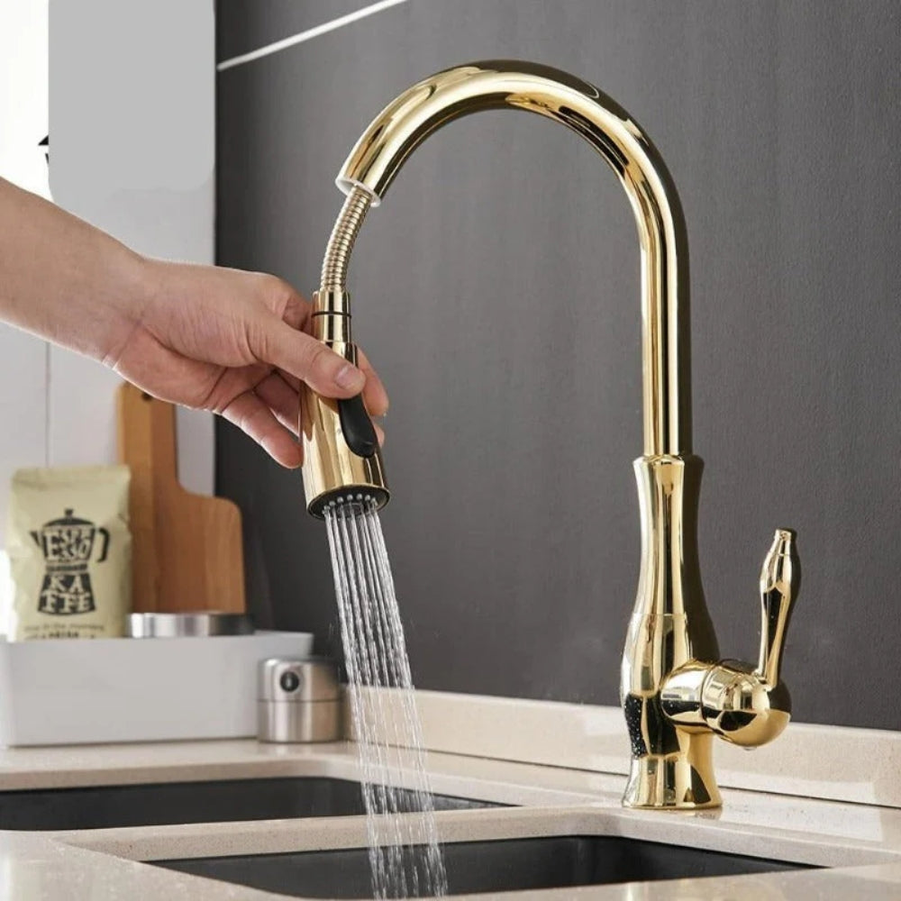 Ausziehbare Wasserhähne für die Küche - Flexibler Wasserhahn mit Spraykontrolle