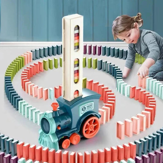 Automatischer Dominostein-Legezug - Lernspielzeug für Kinder