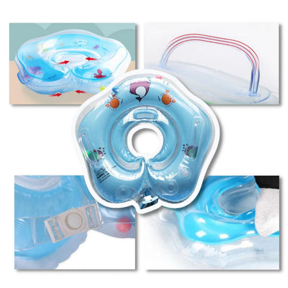 Baby-Schwimmkopf-Ring - Auslaufsichere Doppel-Airbag-Wasserstütze mit Griffen für Babies