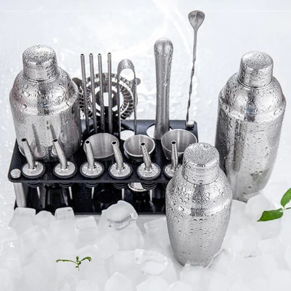 Barkeeper-Satz – 23-teiliger Cocktail-Schüttler mit Ständer