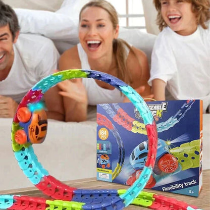 Bauen & Rennbahn Spielzeug - Anti-Flip Auto mit Lichtern für Kinder