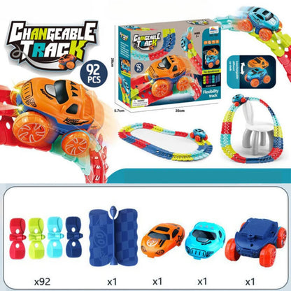 Bauen & Rennbahn Spielzeug - Anti-Flip Auto mit Lichtern für Kinder