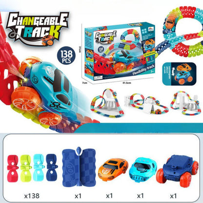 Bauen & Rennbahn Spielzeug - Anti-Flip Auto mit Lichtern für Kinder