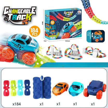 Bauen & Rennbahn Spielzeug - Anti-Flip Auto mit Lichtern für Kinder