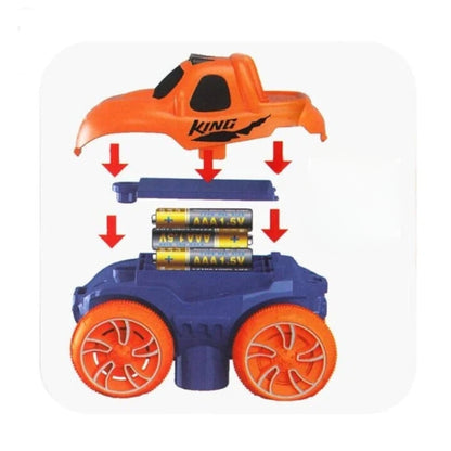 Bauen & Rennbahn Spielzeug - Anti-Flip Auto mit Lichtern für Kinder