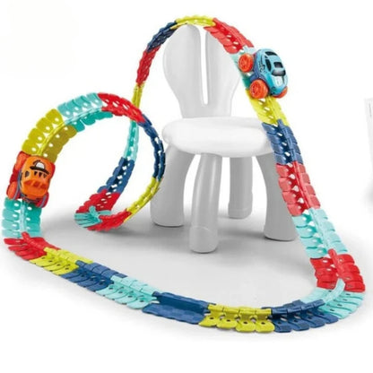 Bauen & Rennbahn Spielzeug - Anti-Flip Auto mit Lichtern für Kinder