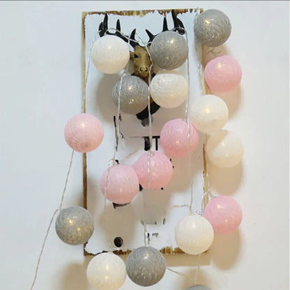 Baumwolle Kugel Schnurlicht Girlande - dekorative LED für warmes Umgebungslicht