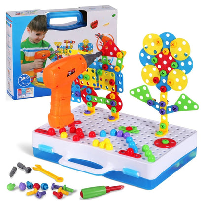 DIY-Bauspielzeug – 237-teilige Werkzeugkiste mit Vorlagen und Werkzeugen für Kinder