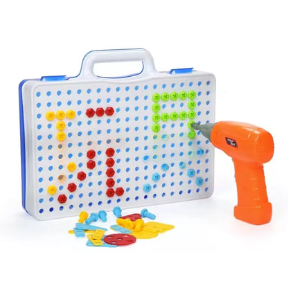 DIY-Bauspielzeug – 237-teilige Werkzeugkiste mit Vorlagen und Werkzeugen für Kinder