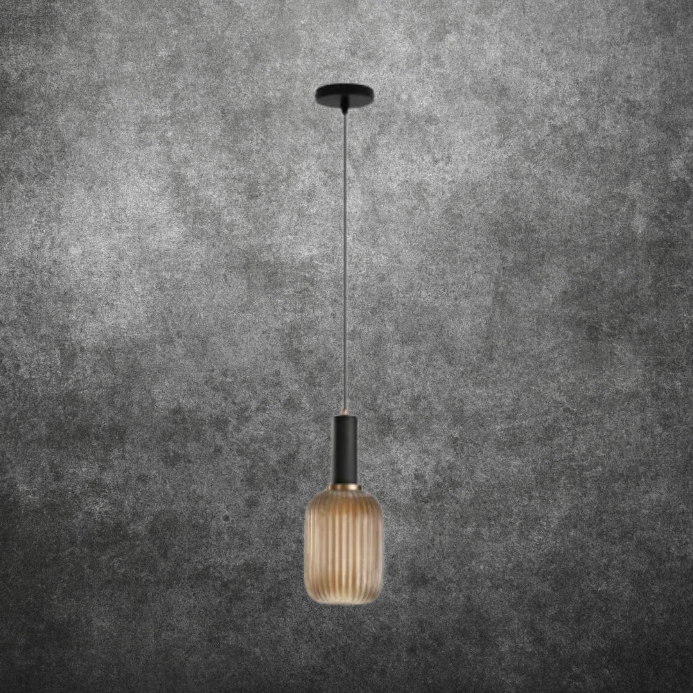 Bernstein Glas Pendelleuchte - Langes verstellbares Kabel Hängelampe