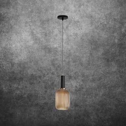 Bernstein Glas Pendelleuchte - Langes verstellbares Kabel Hängelampe