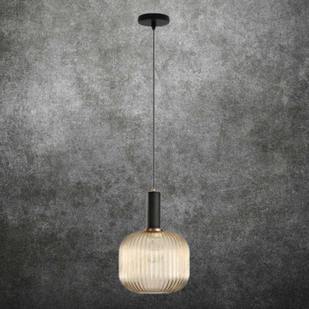 Bernstein Glas Pendelleuchte - Langes verstellbares Kabel Hängelampe