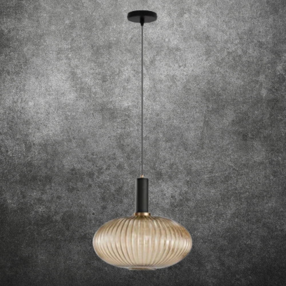 Bernstein Glas Pendelleuchte - Langes verstellbares Kabel Hängelampe