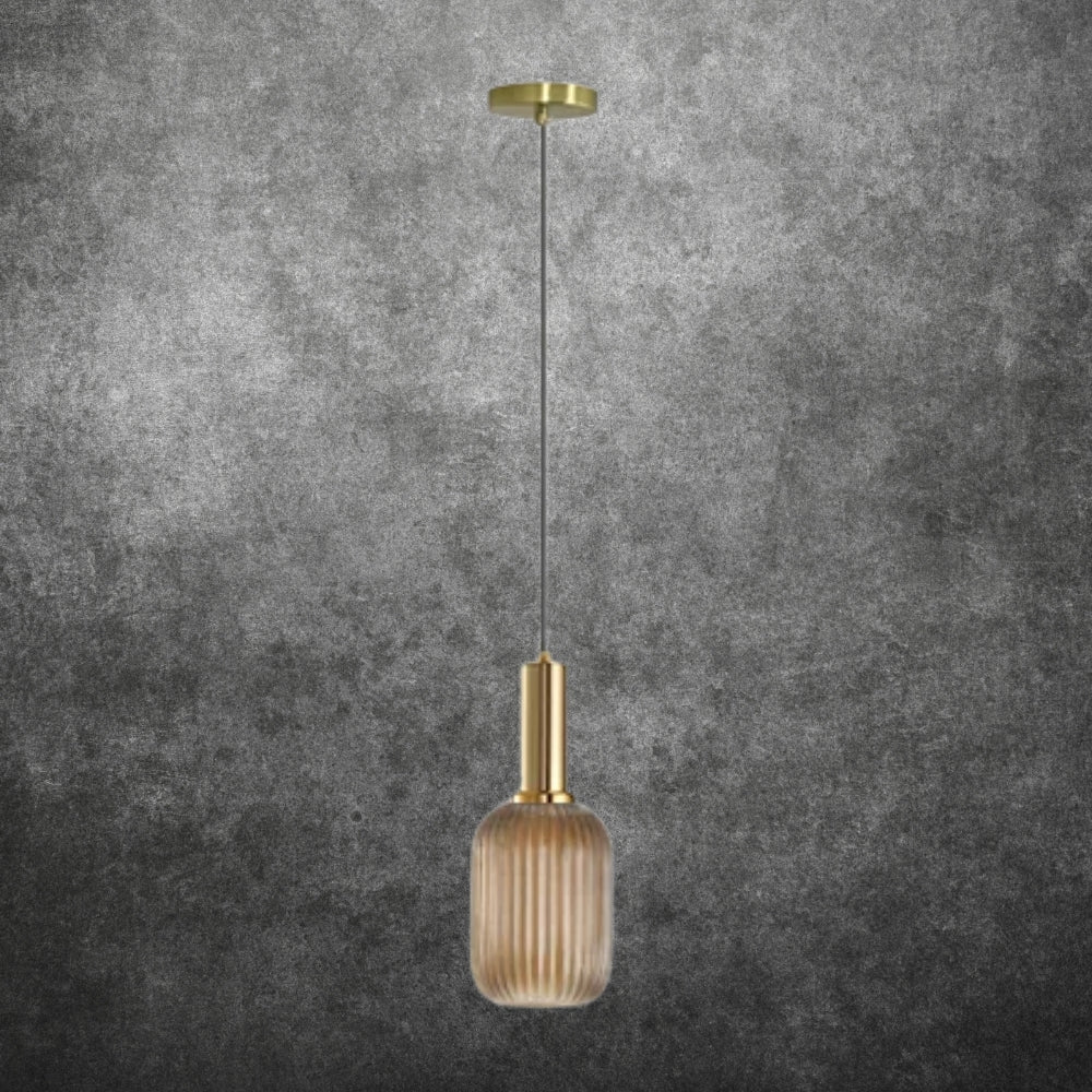 Bernstein Glas Pendelleuchte - Langes verstellbares Kabel Hängelampe