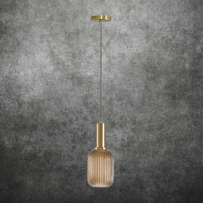 Bernstein Glas Pendelleuchte - Langes verstellbares Kabel Hängelampe