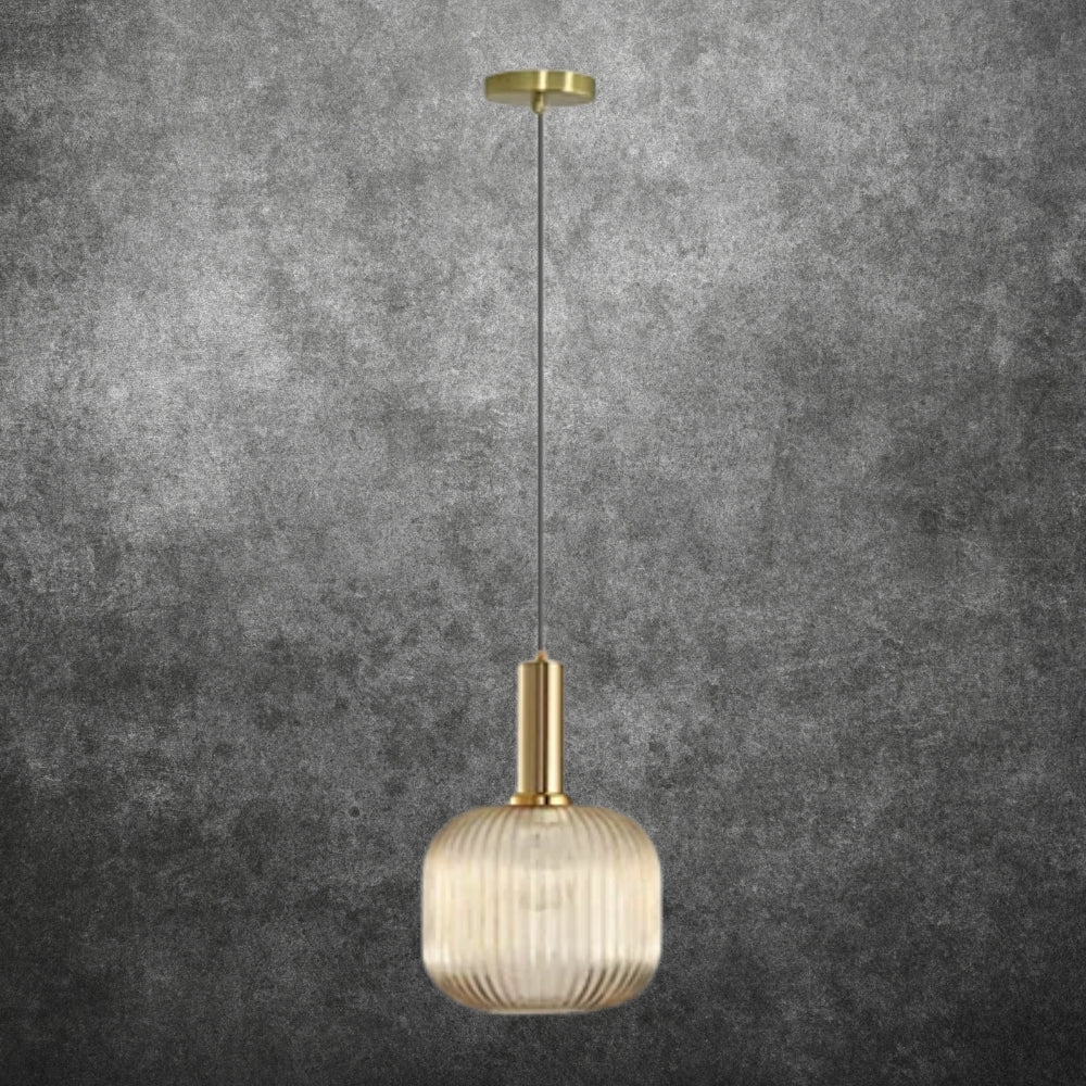 Bernstein Glas Pendelleuchte - Langes verstellbares Kabel Hängelampe