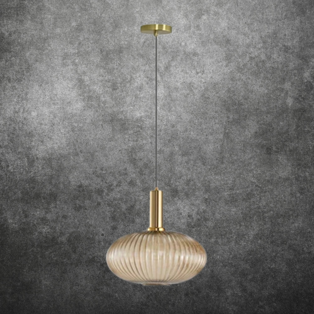 Bernstein Glas Pendelleuchte - Langes verstellbares Kabel Hängelampe