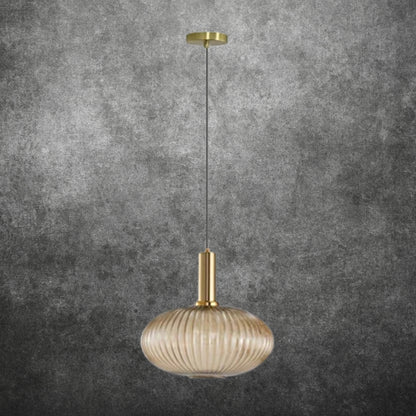 Bernstein Glas Pendelleuchte - Langes verstellbares Kabel Hängelampe