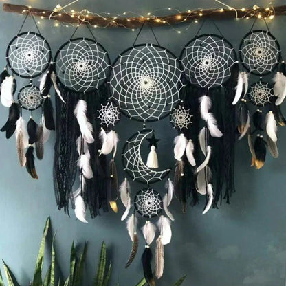 Boho-inspirierter Wandbehang - mehrteiliges Traumfänger-Satz
