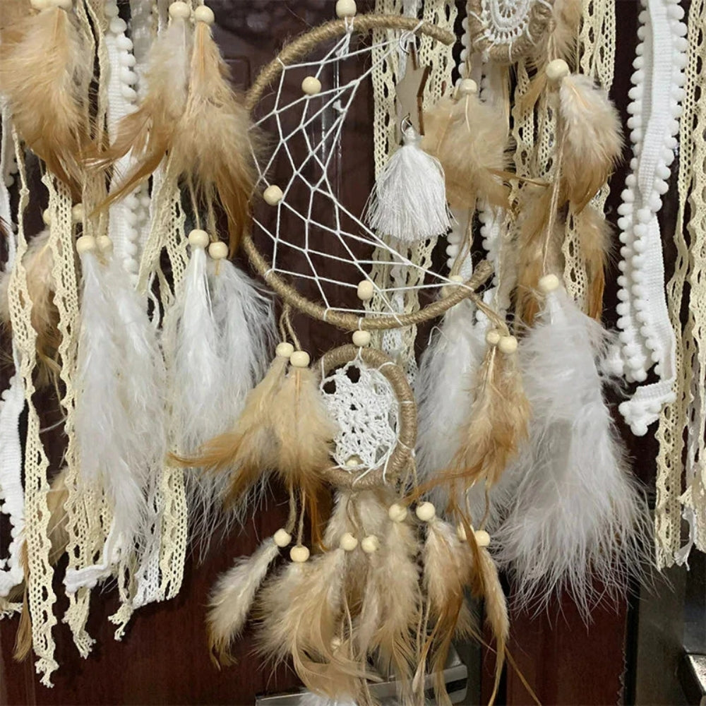 Boho-inspirierter Wandbehang - mehrteiliges Traumfänger-Satz