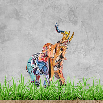 Bunte Elefantenstatue - Dekorative Tierfigur für Zuhause