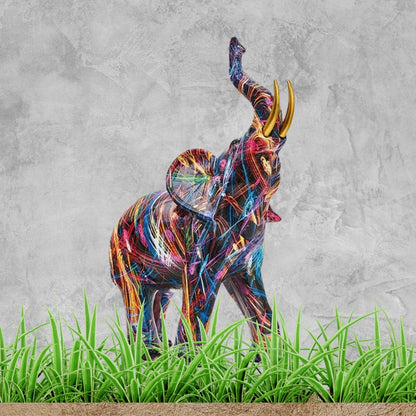Bunte Elefantenstatue - Dekorative Tierfigur für Zuhause