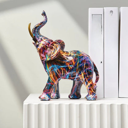Bunte Elefantenstatue - Dekorative Tierfigur für Zuhause