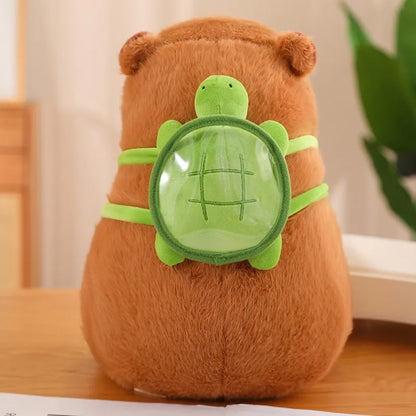 Capybara mit Schildkrötenrucksack - einzigartiges Kuscheltier für Kinder