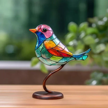 Dekorative Glasvogelstatue - Handgefertigtes Akzentstück