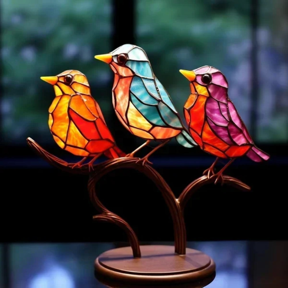 Dekorative Glasvogelstatue - Handgefertigtes Akzentstück