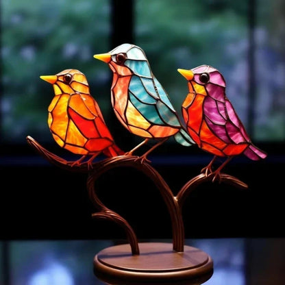 Dekorative Glasvogelstatue - Handgefertigtes Akzentstück