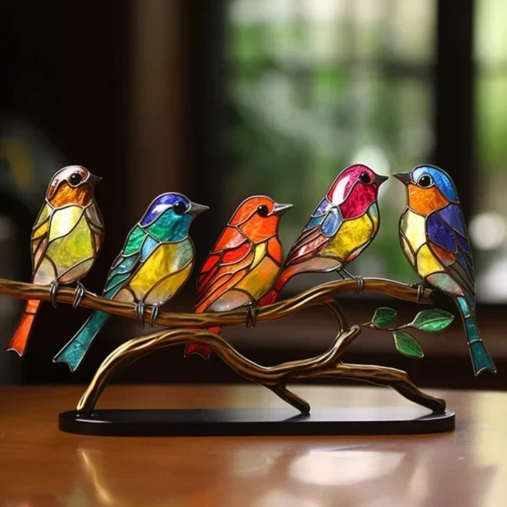 Dekorative Glasvogelstatue - Handgefertigtes Akzentstück